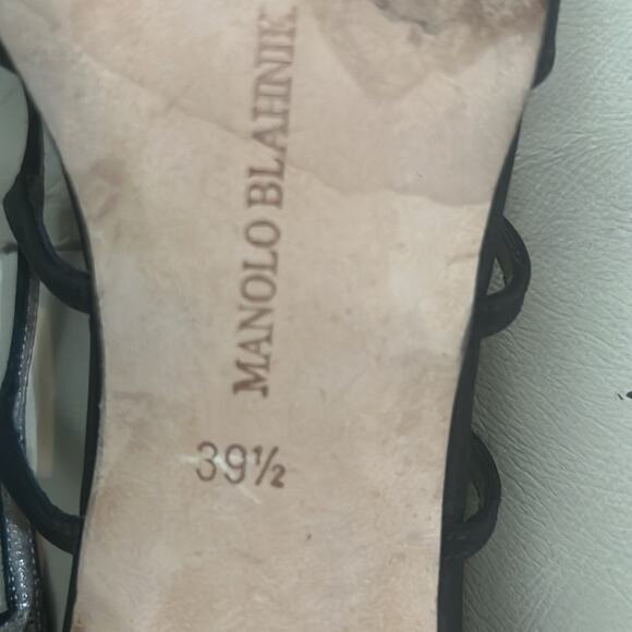 MANOLO BLANHNIK LEATHER SLING BACK SLEEVE SIZE 39 1/2 - Picture 6 of 8